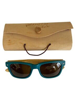 Johnny Fly Brown Polarized Sunglasses Splinter - Bamboo - Sanded Teal